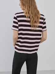 Mango Brown Stripe Short Sleeve T-Shirt - Image 2 of 6
