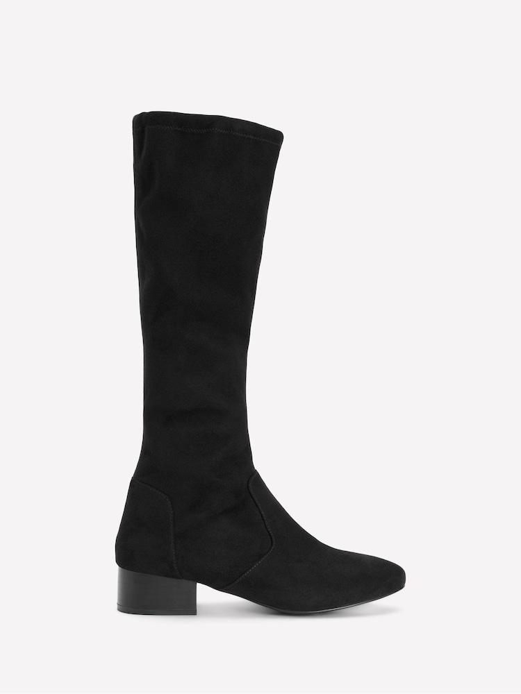 Boden Black Flat Stretch Boots - Image 2 of 4