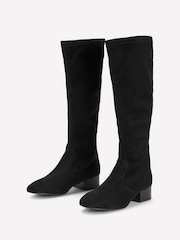 Boden Black Flat Stretch Boots - Image 3 of 4