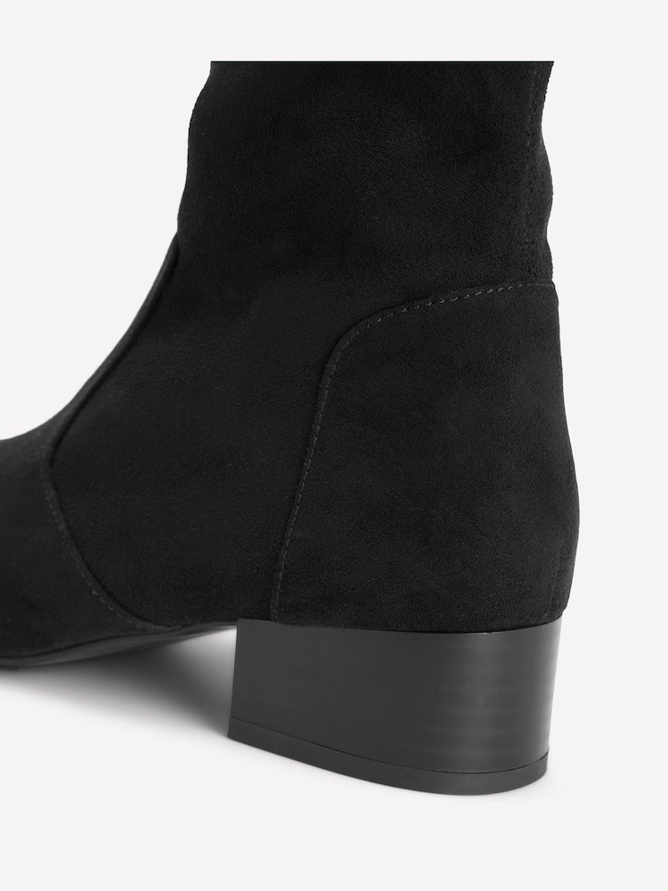 Boden Black Flat Stretch Boots - Image 4 of 4