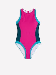Boden Pink Piped Sporty Swimsuit - Image 5 of 6