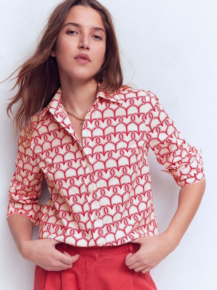 Boden Red Sienna Cotton Shirt - Image 1 of 5