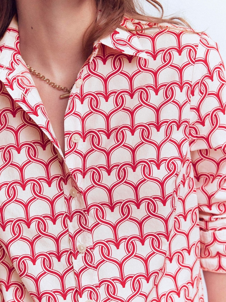 Boden Red Sienna Cotton Shirt - Image 2 of 5