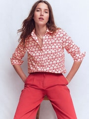 Boden Red Sienna Cotton Shirt - Image 4 of 5