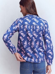 Boden Blue Rhea Trim Detail Cotton Top - Image 3 of 5