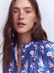 Boden Blue Rhea Trim Detail Cotton Top - Image 4 of 5