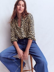 Boden Blue Effie Smocked Detail Shirt - Image 1 of 6