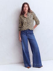 Boden Blue Effie Smocked Detail Shirt - Image 4 of 6