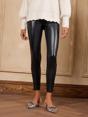 Love & Roses Black Faux Leather Skinny Trousers - Image 1 of 6