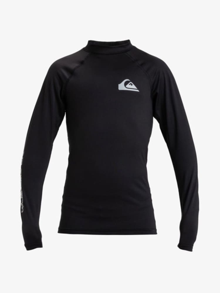 Quiksilver Black Everyday UPF50 Long Sleeve Logo Rash Vest - Image 1 of 2