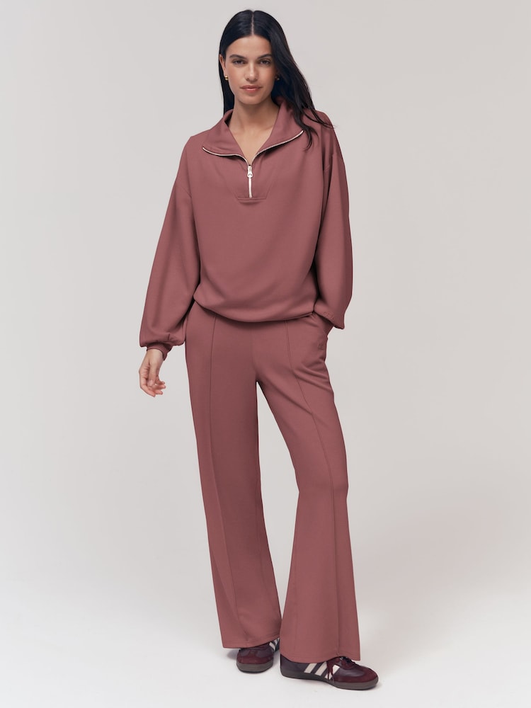 OSIA Pink 1/4 Zip Modal Sweat Top - Image 4 of 4 OSIA Pink 1/4 Zip Modal Sweat Top - Image 4 of 4