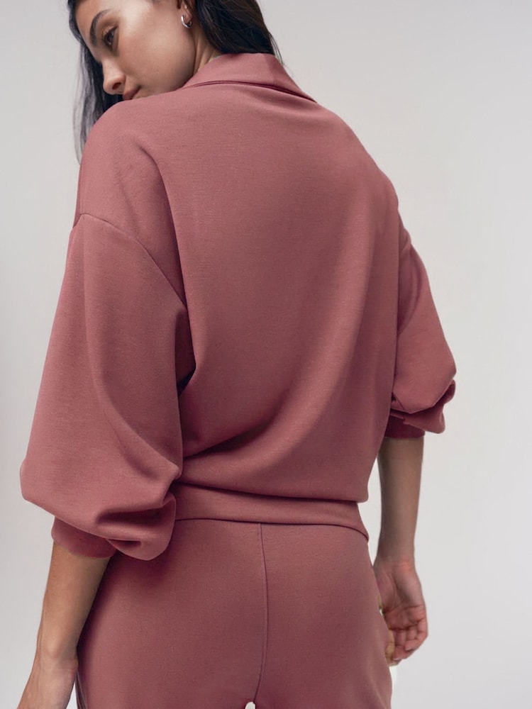 OSIA Pink 1/4 Zip Modal Sweat Top - Image 5 of 5