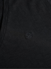 Superdry Black Slub Embroidered V-Neck T-Shirt - Image 7 of 7