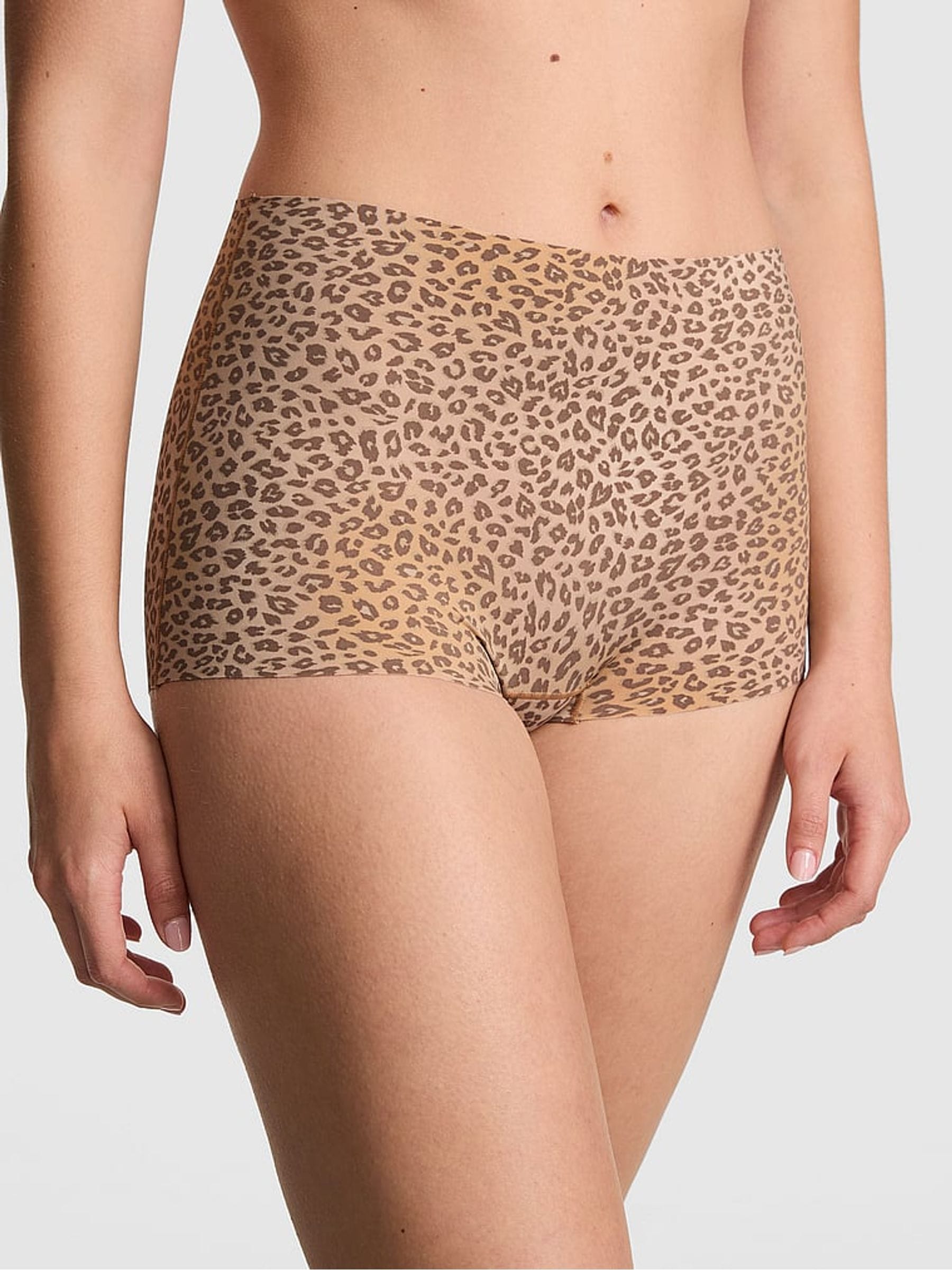 Victoria's Secret PINK Brown Leopard Short No Show Knickers