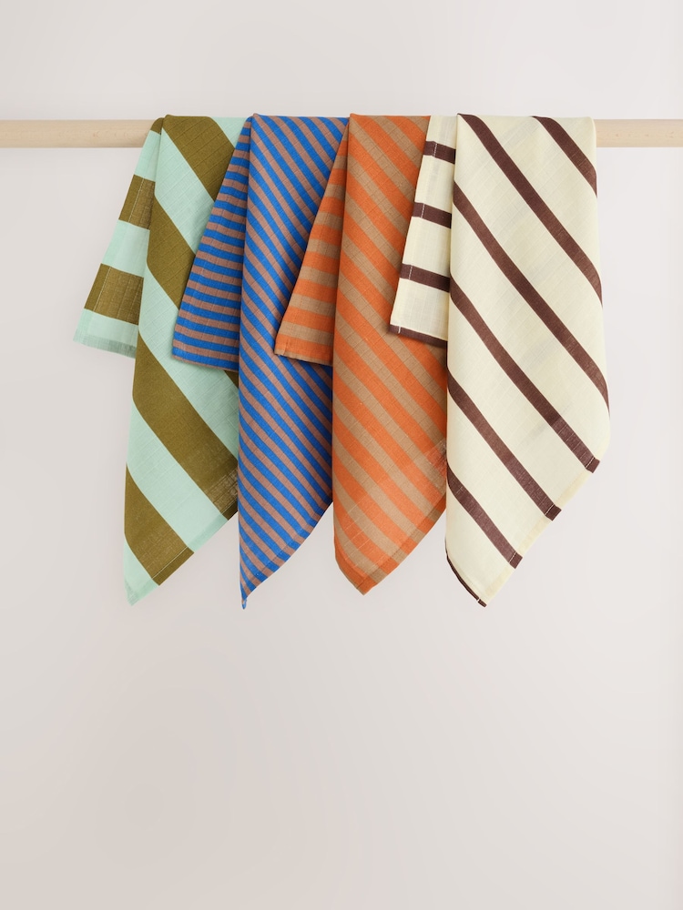 Bright Stripes Baby Muslins Cloths 4 Pack - Image 1 of 4