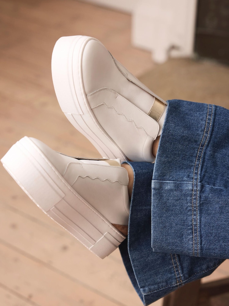 Mint Velvet White Ellie Platform Trainers - Image 1 of 6 Mint Velvet White Ellie Platform Trainers - Image 1 of 6