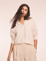 Mint Velvet White Wool Blend Knit Jumper - Image 2 of 8