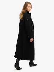 Superdry Black Double Breasted Wool Coat - Image 4 of 8