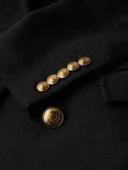 Superdry Black Double Breasted Wool Coat - Image 8 of 8