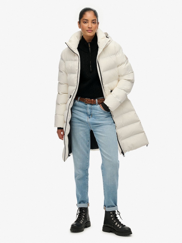 Superdry White City Mid Padded Jacket - Image 1 of 9