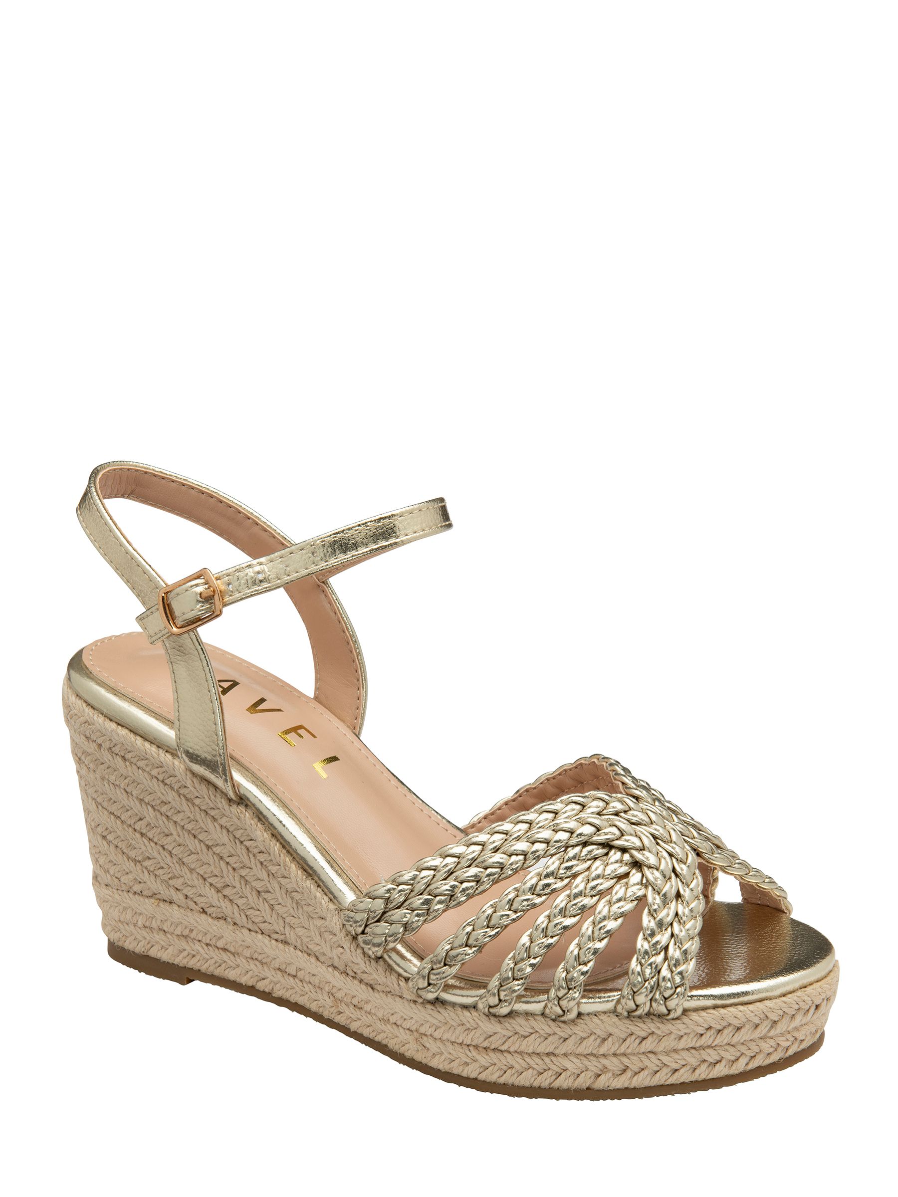 Ravel Women's Gold Grundy Wedge Sandals Colour: : Size 8 - Image 1