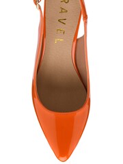 Ravel Orange Slingback Court Shoe On A Kitten Heels - Image 4 of 4