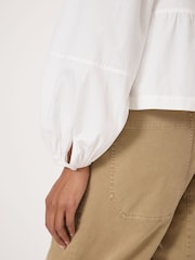 Hush White Beck Cotton Peplum Blouse - Image 4 of 5