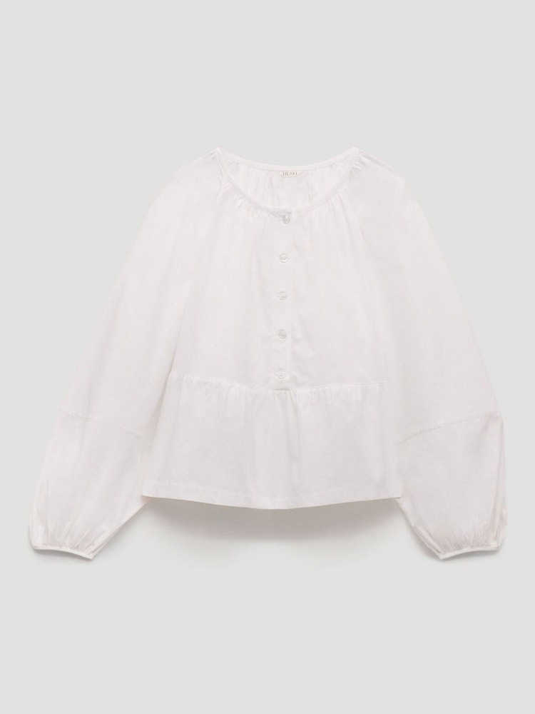 Hush White Beck Cotton Peplum Blouse - Image 5 of 5