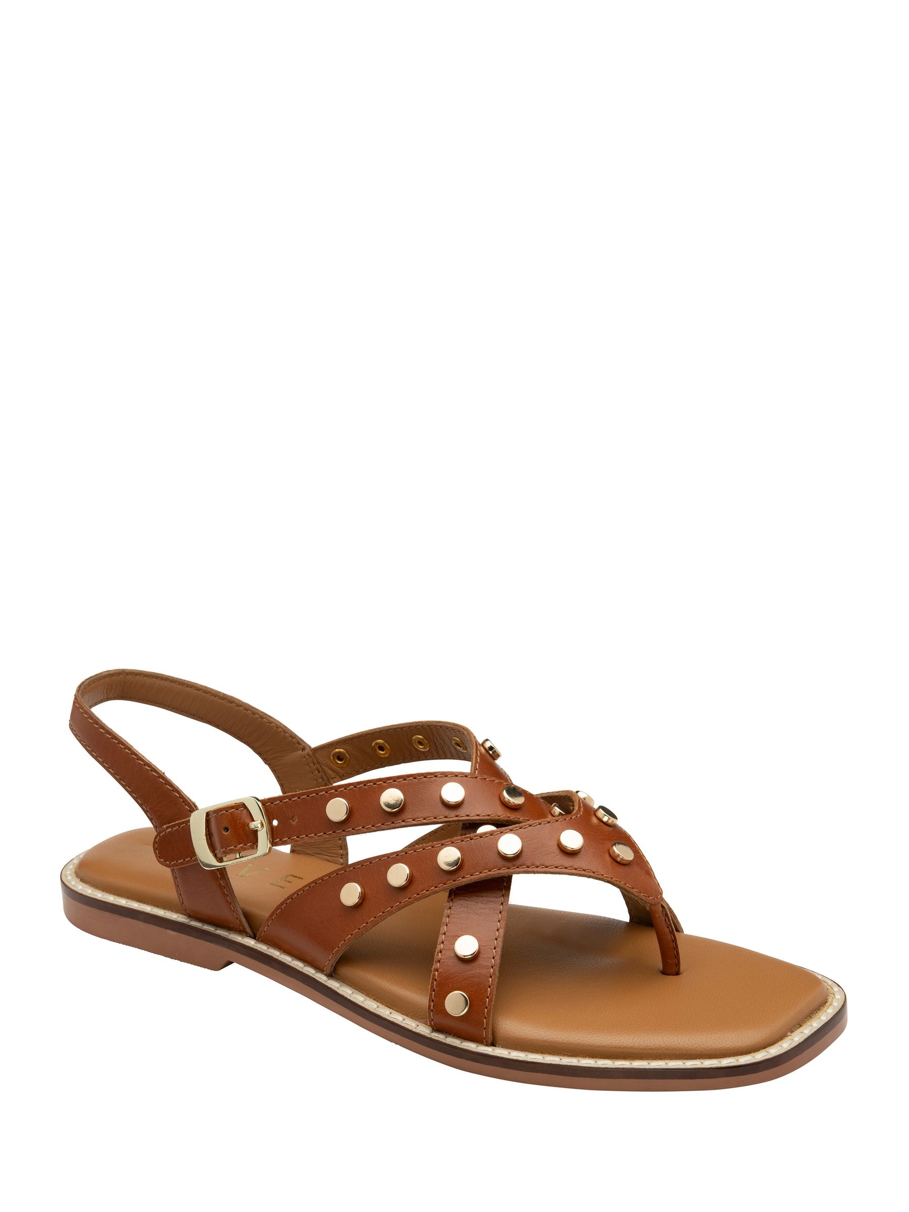 Ravel Women's Tan 'Myton' Leather Flat Sandals In Size 3 - Image 1
