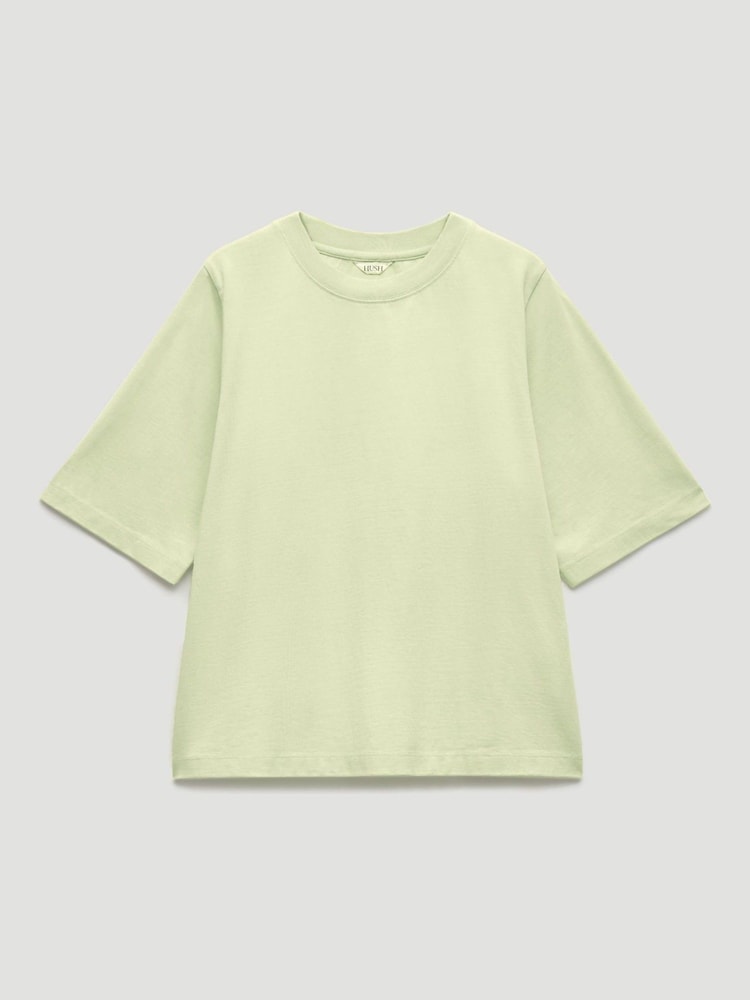 Hush Light Green Romina Heavyweight Cotton T-Shirt - Image 2 of 2 Hush Light Green Romina Heavyweight Cotton T-Shirt - Image 2 of 2