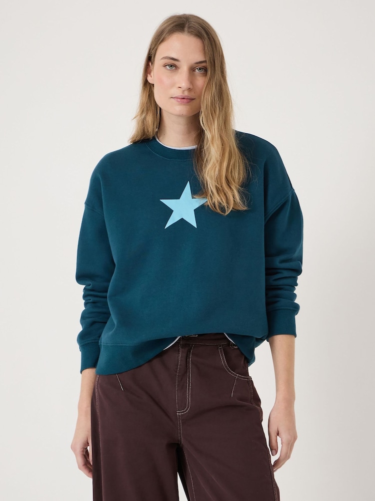 Hush Green Mini Star Cotton Sweatshirt - Image 1 of 6 Hush Green Mini Star Cotton Sweatshirt - Image 1 of 6