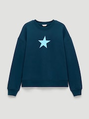 Hush Green Mini Star Cotton Sweatshirt - Image 6 of 6