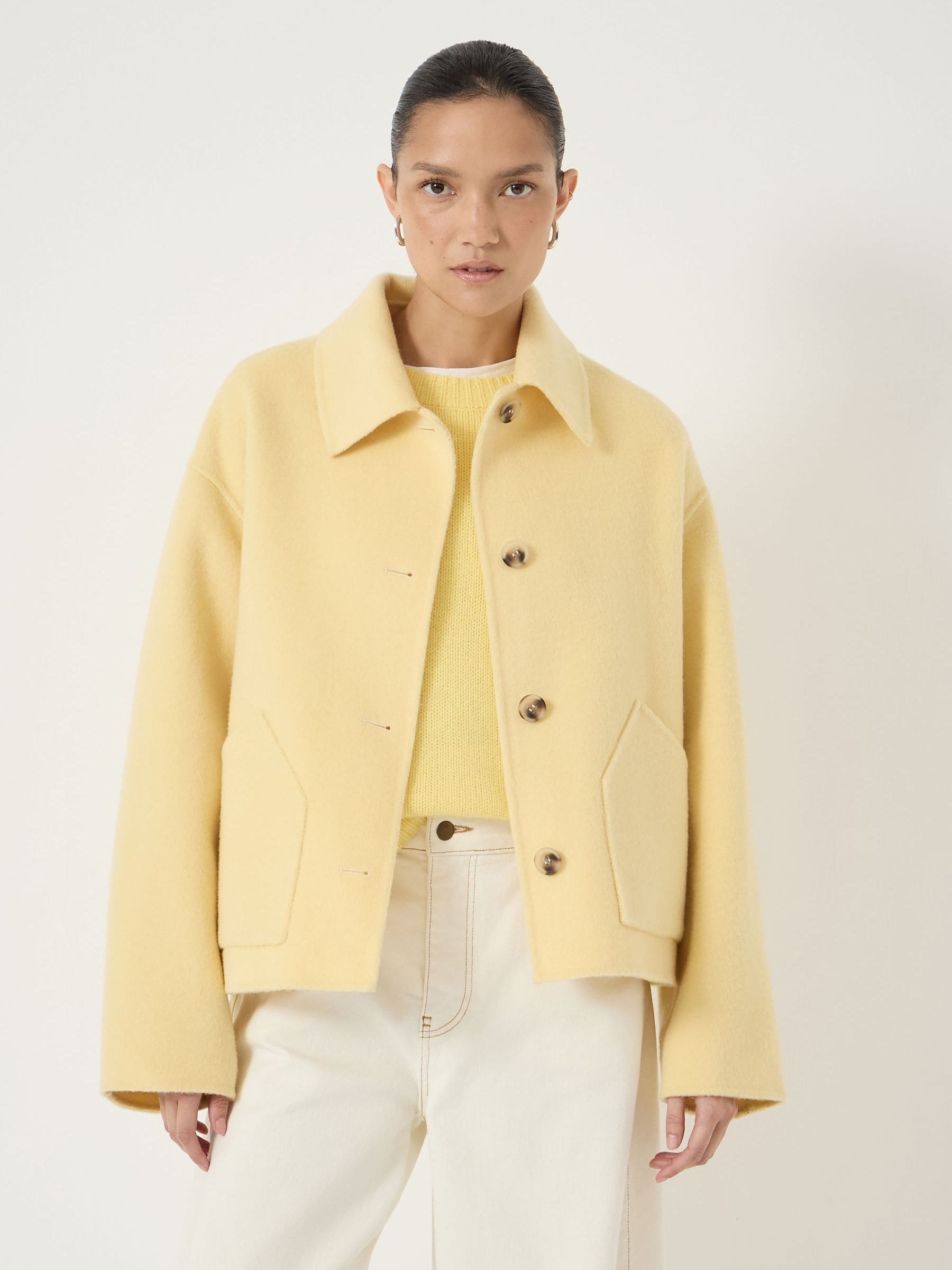 Buy Hush Yellow Pure Wool Double Faced Jacket from Next USA