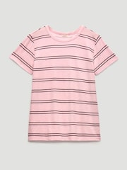 Hush Pink Slim Fit Slub Stripe T-Shirt - Image 3 of 3