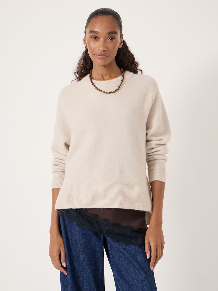 Hush Natural Wool Blend Crew Neck Jumper - Image 1 of 5