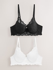 أسود/أبيض - Lace Ultimate Comfort Bras 2 Pack - صورة 11 من 13