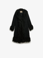 Superdry Black Long Afghan Coat - Image 7 of 8