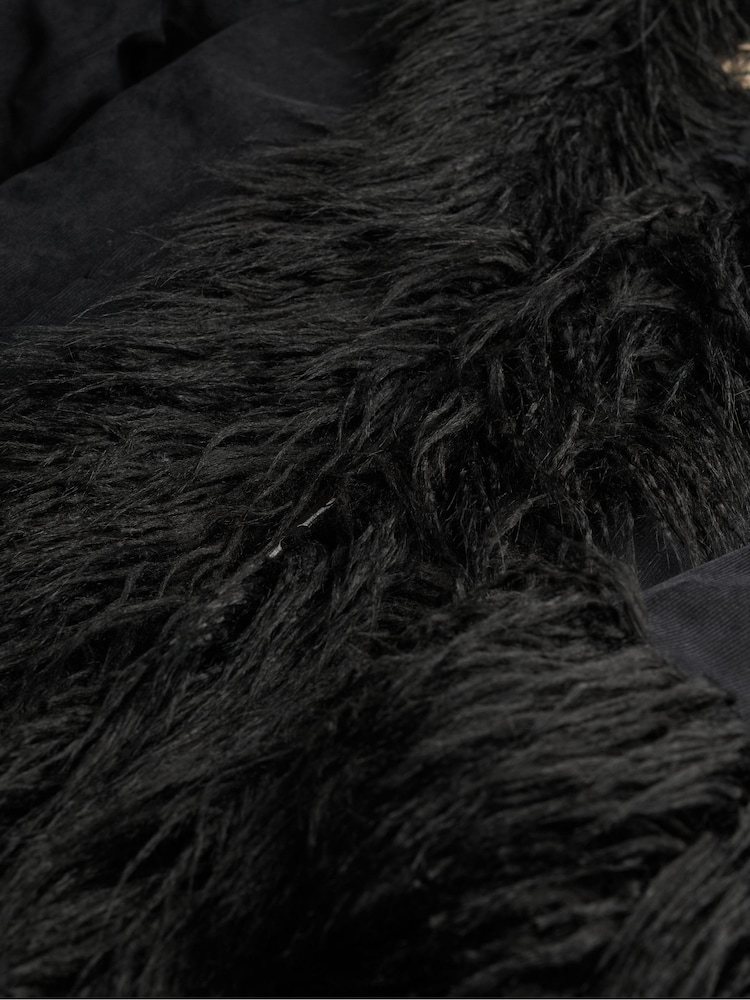 Superdry Black Long Afghan Coat - Image 8 of 8