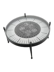 Libra Interiors Nickle Black Palladium Wall Clock Coffee Table with Moving Cogs - Image 3 of 5