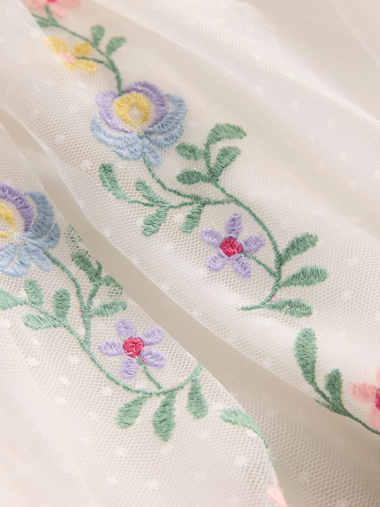 Boden Cream Tulle Cross Back Dress - Image 6 of 6