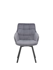 Barker and Stonehouse Grey Velvet Swivel Dining Chair - Image 3 of 6