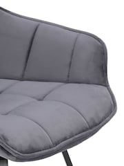 Barker and Stonehouse Grey Velvet Swivel Dining Chair - Image 5 of 6