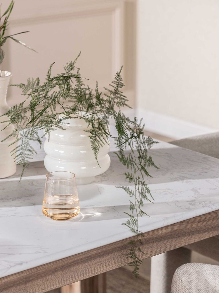 Barker and Stonehouse Brown Ash Wood Dining Table With Stone Top - Image 1 of 6 Barker and Stonehouse Brown Ash Wood Dining Table With Stone Top - Image 1 of 6