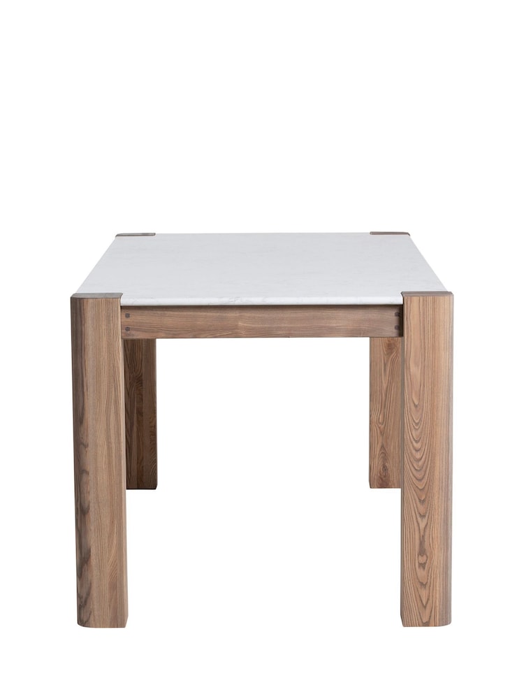 Barker and Stonehouse Brown Ash Wood Dining Table With Stone Top - Image 6 of 6 Barker and Stonehouse Brown Ash Wood Dining Table With Stone Top - Image 6 of 6