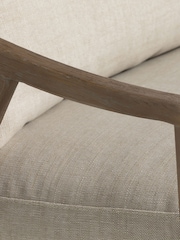 Barker and Stonehouse Beige Fabric Sofa with Rattan Sides - Image 2 of 6