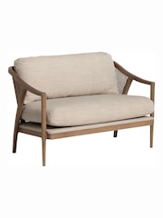 Barker and Stonehouse Beige Fabric Sofa with Rattan Sides - Image 4 of 6