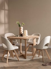 Barker and Stonehouse Natural Fabric Swivel Dining Chair - Image 1 of 6