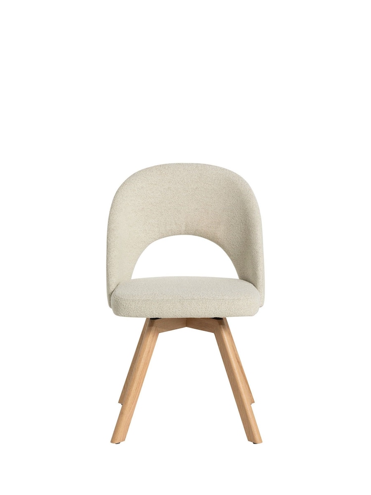 Barker and Stonehouse Natural Fabric Swivel Dining Chair - Image 2 of 6