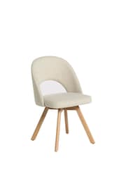 Barker and Stonehouse Natural Fabric Swivel Dining Chair - Image 3 of 6