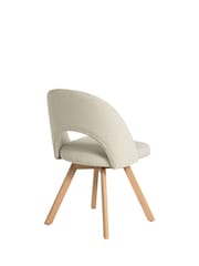 Barker and Stonehouse Natural Fabric Swivel Dining Chair - Image 4 of 6